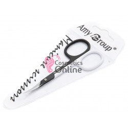 Forfecuta Amy Group pentru cuticule AMG15 Negru-Alb cu varf curb Extra Quality